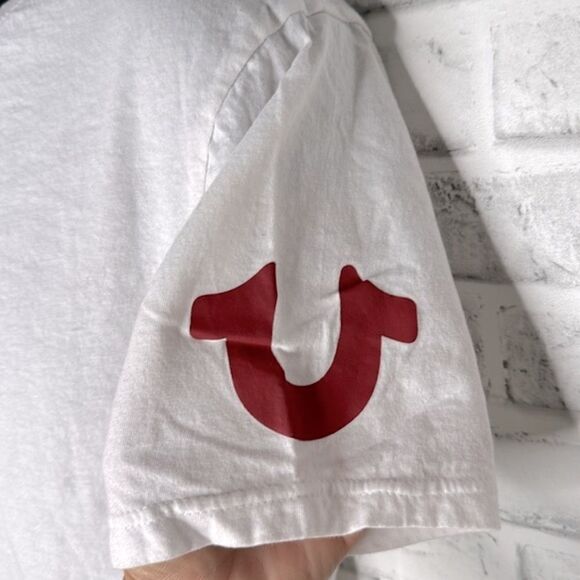 True Religion Mens Undershirt Red & White Size Medium - Picture 4 of 7